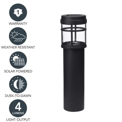 BOLLARD LIGHT SOLAR 4LUM