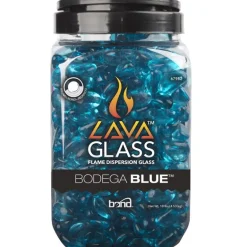 Bond Manufacturing Bodega Blue Gloss Glass Fire Pit Lava Glass