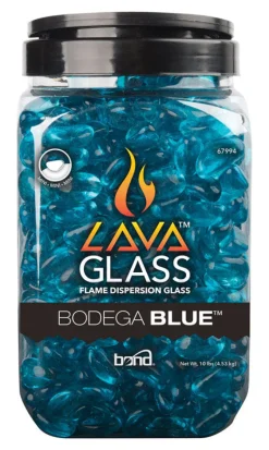 Bond Manufacturing Bodega Blue Gloss Glass Fire Pit Lava Glass