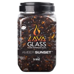Bond Manufacturing Lava Amber Sunset Gloss Glass Fire Pit Lava Glass