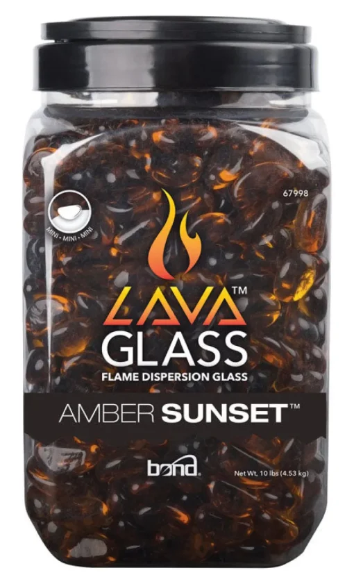 Bond Manufacturing Lava Amber Sunset Gloss Glass Fire Pit Lava Glass