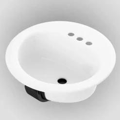 Bootz Laurel Enameled Steel Bathroom Sink 19 in. W X 6.5 in. D White