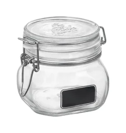 Bormioli Rocco Fido Regular Mouth Chalkboard Label Storage Jar 17-1/2 oz. (Pack of 12)
