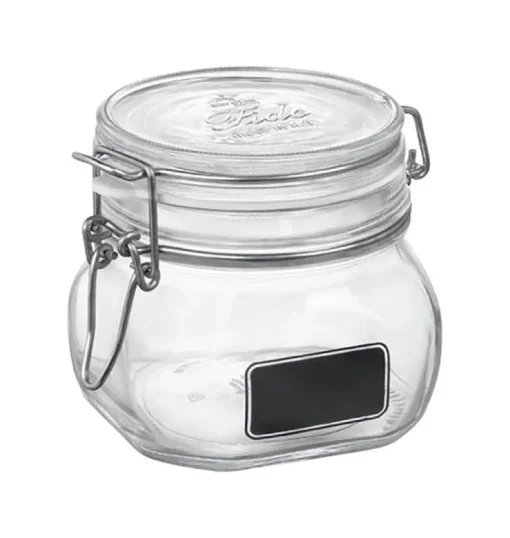 Bormioli Rocco Fido Regular Mouth Chalkboard Label Storage Jar 17-1/2 oz. (Pack of 12)