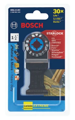Bosch Starlock 1-1/4 in. X 4 in. L Carbide Plunge Blade 1 pk