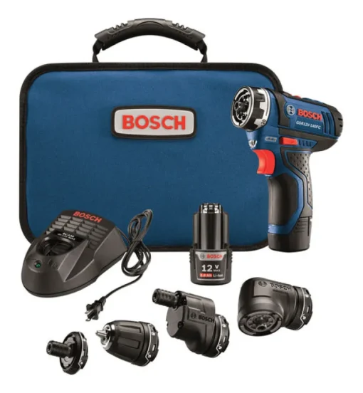Bosch 12V MAX Flexiclick 1/4 in. Cordless 5-In-1 Drill Kit (Battery & Charger)