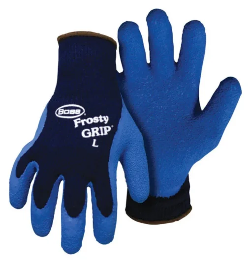 Boss Frosty Grip Men's Indoor/Outdoor Insulated String Gloves Blue L 1 pair