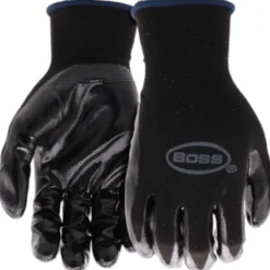 Boss JobMaster Men's Indoor/Outdoor Palm Gloves Black/Gray L 1 pair