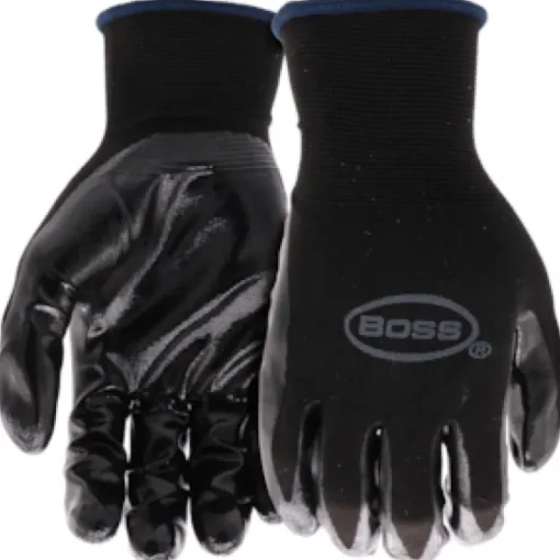 Boss JobMaster Men's Indoor/Outdoor Palm Gloves Black/Gray L 1 pair