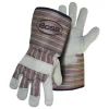 Boss Men's Indoor/Outdoor Gauntlet Cuff Work Gloves Gray L 1 pair