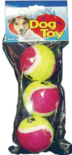Boss Pet Digger's Multicolored Rubber Pet Tennis Balls Large 3 pk