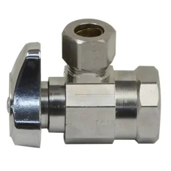 BrassCraft 1/2 in. Compression outlets X 3/8 in. Chrome Plated Stop Valve
