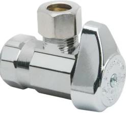 BrassCraft 1/2 in. Compression outlets X 3/8 in. Chrome Plated Stop Valve