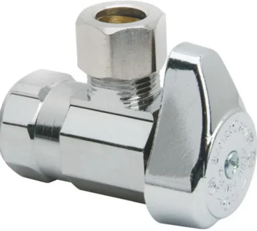 BrassCraft 1/2 in. Compression outlets X 3/8 in. Chrome Plated Stop Valve