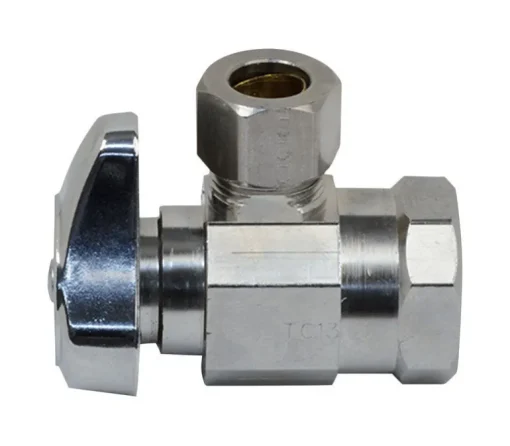 BrassCraft 1/2 in. Compression outlets X 3/8 in. Chrome Plated Stop Valve
