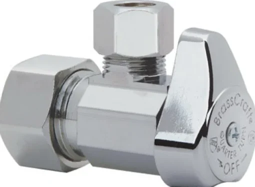 BrassCraft 1/2 in. Compression outlets X 3/8 in. Compression Brass Angle Stop Valve