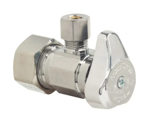 BrassCraft 1/2 in. Compression outlets X 1/4 in. Compression Brass Angle Stop Valve