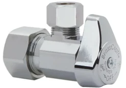 BrassCraft 1/2 in. Compression outlets X 1/4 in. Compression Brass Angle Stop Valve