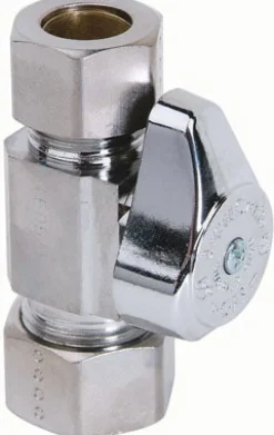BrassCraft 1/4 in. Compression x 1/2 in. Compression Brass Shut-Off Valve