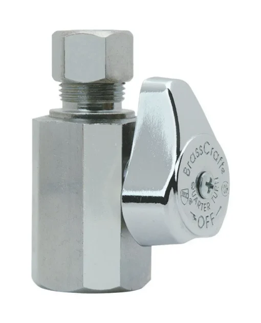 BrassCraft 1/2 in. Compression outlets X 3/8 in. Chrome Plated Stop Valve