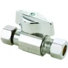 BrassCraft 125 PSI Quarter-Turn Lever Chrome Brass Compression Ball Valve 3/8 in.