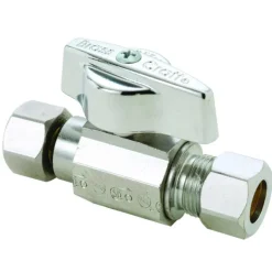 BrassCraft 125 PSI Quarter-Turn Lever Chrome Brass Compression Ball Valve 3/8 in.