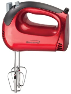 Brentwood Hm-46 Red 5-Speed Hand Mixer