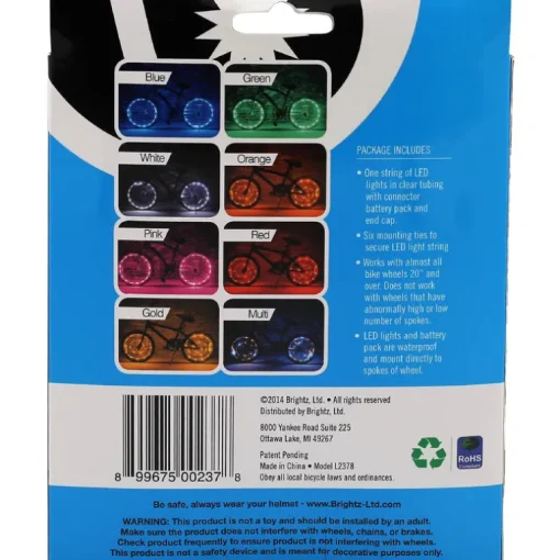 Brightz Wheel Brightz Blue LED Bike Accessory ABS Plastics 1 pk