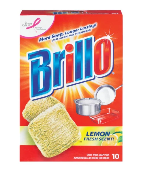 Brillo Heavy Duty Steel Wool Pads For Multi-Purpose 10 pc. (Pack of 12)