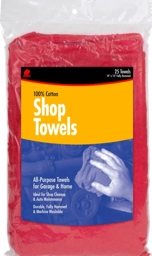 Buffalo Cotton Shop Towels 14 in. W X 14 in. L 25 pk