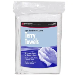 Buffalo Cotton Terry Towels 14 in. W X 17 in. L 4 pk
