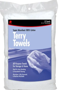 Buffalo Cotton Terry Towels 14 in. W X 17 in. L 12 pk