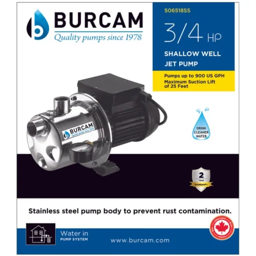 Burcam 3/4 HP 900 gph Stainless Steel Shallow Well Pump