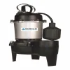 Burcam Cast Iron Tethered Float Sewage Pump 8 L ft. Cord 4A 1/2 Hp 3600 GPH 120V