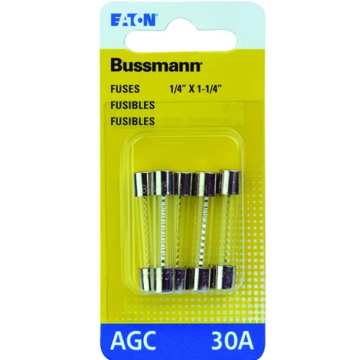 Bussmann 30 amps AGC Glass Tube Fuse 5 pk (Pack of 5)