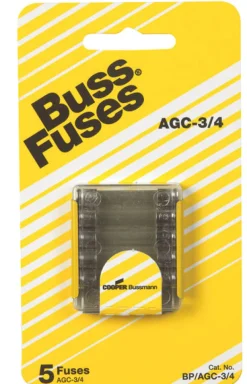 Bussmann 0.75 amps Fast Acting Glass Fuse 5 pk