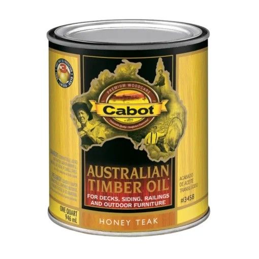 Cabot 140-3458 QT 1 Quart Honey Teak Australian Timber Oil® For Outdoors (Pack of 4)