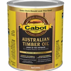 Cabot 140-3400 QT 1 Quart Natural Australian Timber Oil® For Outdoors (Pack of 4)