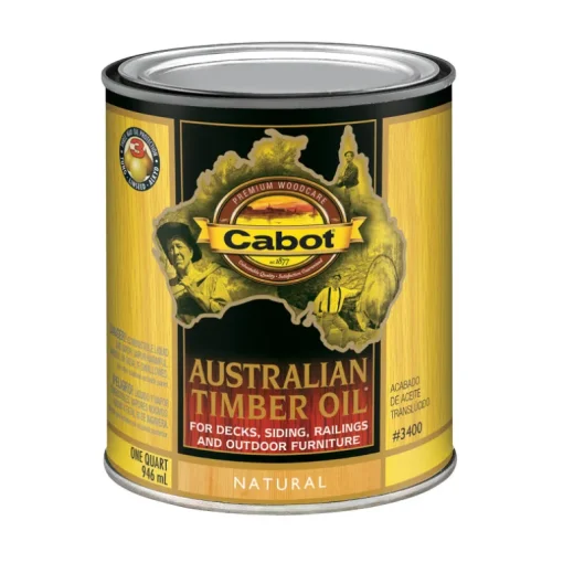 Cabot 140-3400 QT 1 Quart Natural Australian Timber Oil® For Outdoors (Pack of 4)