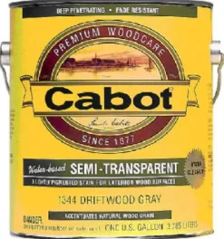 Cabot Neutral Base Semi-Transparent Water-Based Acrylic Stain 1 gal. for Wood Surface (Pack of 4)