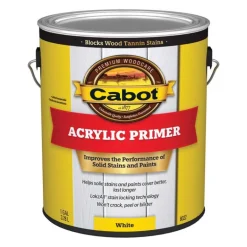 Cabot Problem-Solver White Acrylic Primer 1 gal. (Pack of 4)
