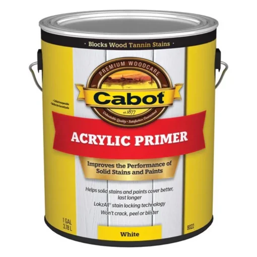 Cabot Problem-Solver White Acrylic Primer 1 gal. (Pack of 4)