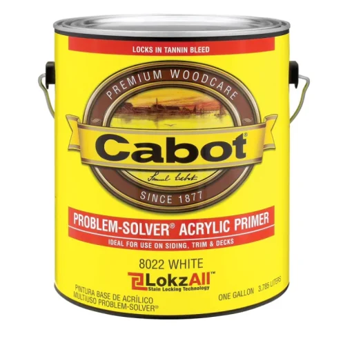 Cabot Problem-Solver White Acrylic Primer 1 gal. (Pack of 4)