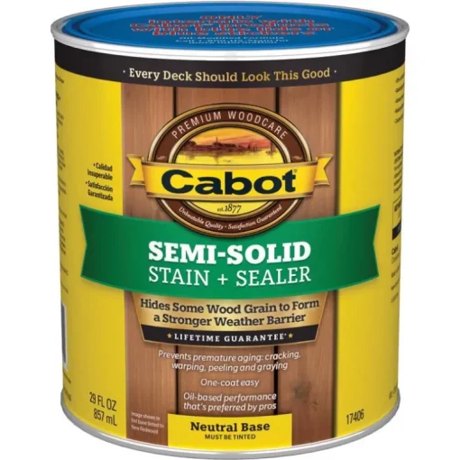 Cabot Semi-Solid Tintable Oil-Based Natural Oil/Waterborne Hybrid Deck & Siding Stain (Pack of 4)