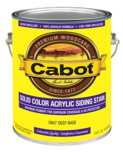 Cabot Solid Tintable 0807 Deep Base Water-Based Acrylic Solid Color Acrylic Deck Stain 1 gal. (Pack of 4)
