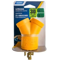 Camco 30 amps RV Generator Outlet Adapter 3 Prong 1 pk