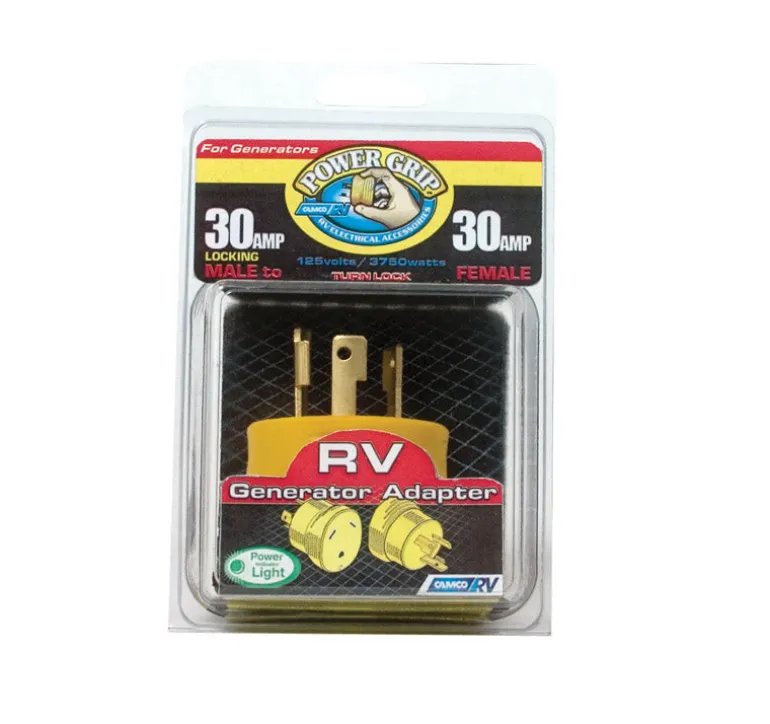 Camco Power Grip 2.1 in. 30 amps RV Generator Adapter 30 AMP 1 pk