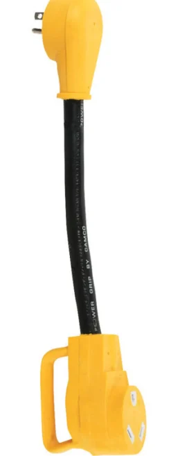 Camco Power Grip 12 in. 30 amps RV Electrical Dogbone Adapter 15-30A 1 pk
