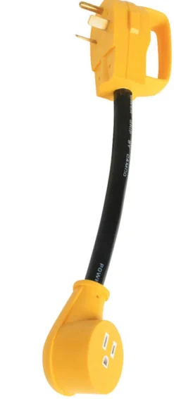 Camco Power Grip 12 in. 30 amps RV Electrical Adapter 30-15A 1 pk