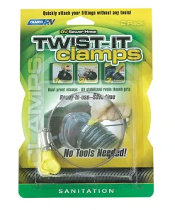 Camco Sewer Hose Twist-It Clamps 2 pk